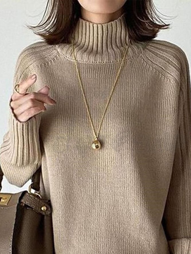 Acrylic High Neck Simple Sweater