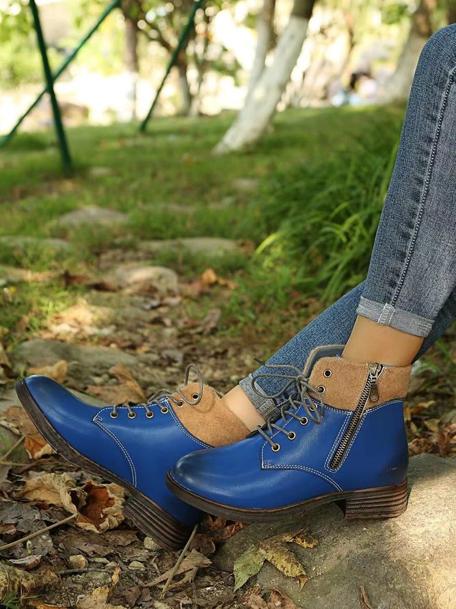 Casual Simple Plain Martin Combat Boots