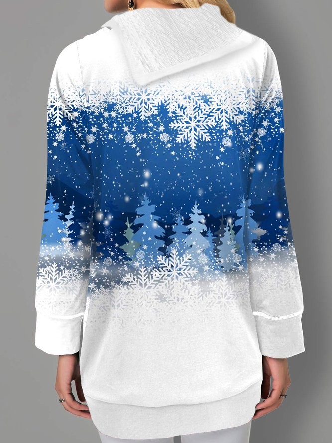 Ombre Christmas Cotton Blends Sweatshirt