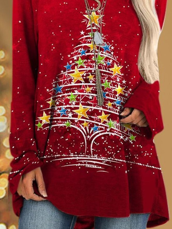 The Christmas tree Raglan Sleeve Loose Shirt & Top