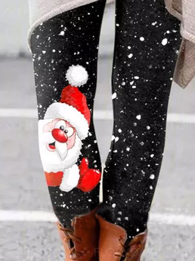 Vintage Christmas Snowman Cute Leggings