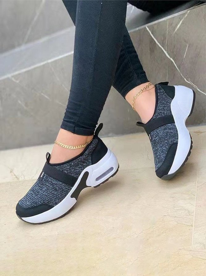 Casual Elastic Stitching Flying Knit Sneakers