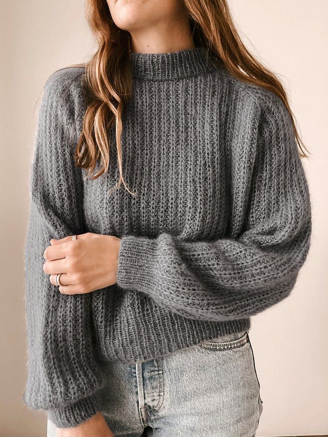 Casual Round Neck Classic Knitting Pattern Seasons Sweater