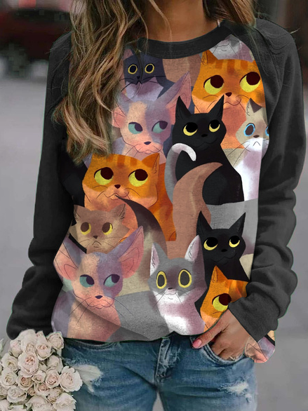 Round Neck Animal Sweatshirt
