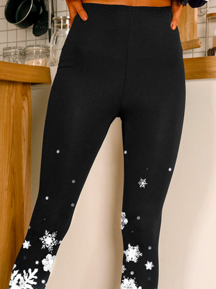 Women Snow Christmas Skinny Leggings