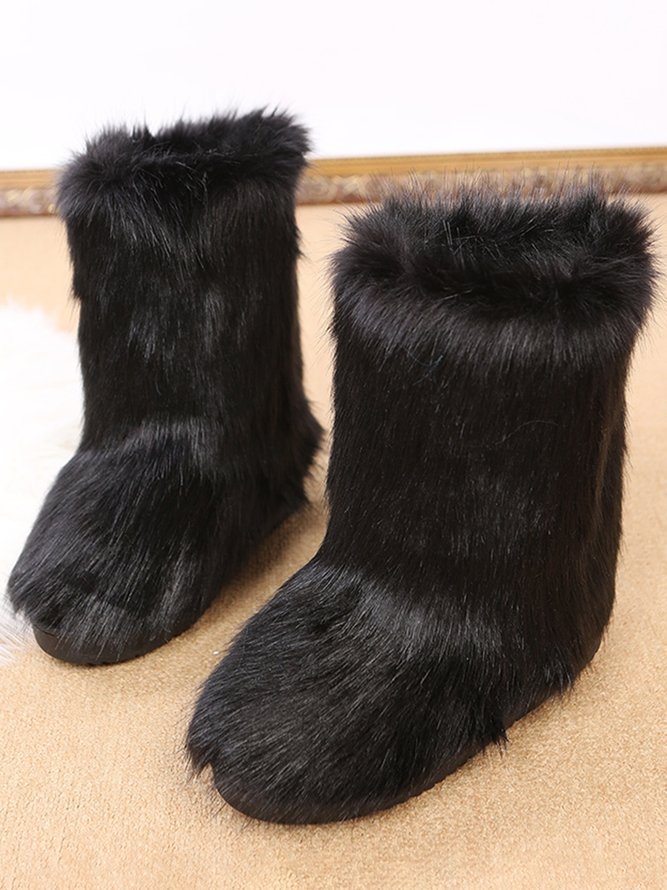 Casual Simple Fur Snow Boots