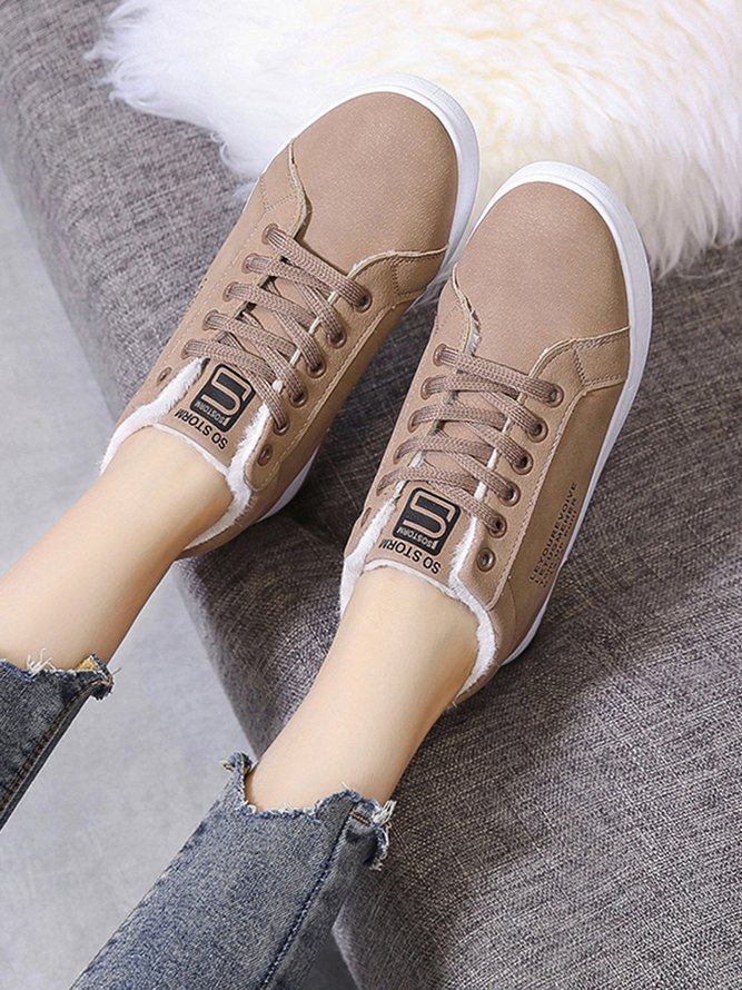 Simple English Warm Flat Shoes
