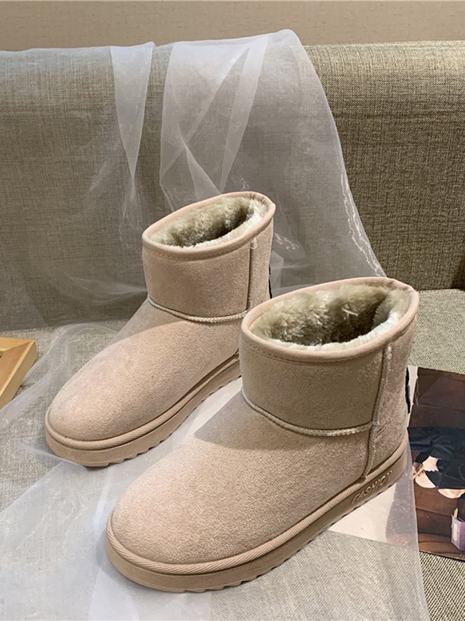 Simple Bear Plus Velvet Snow Boots