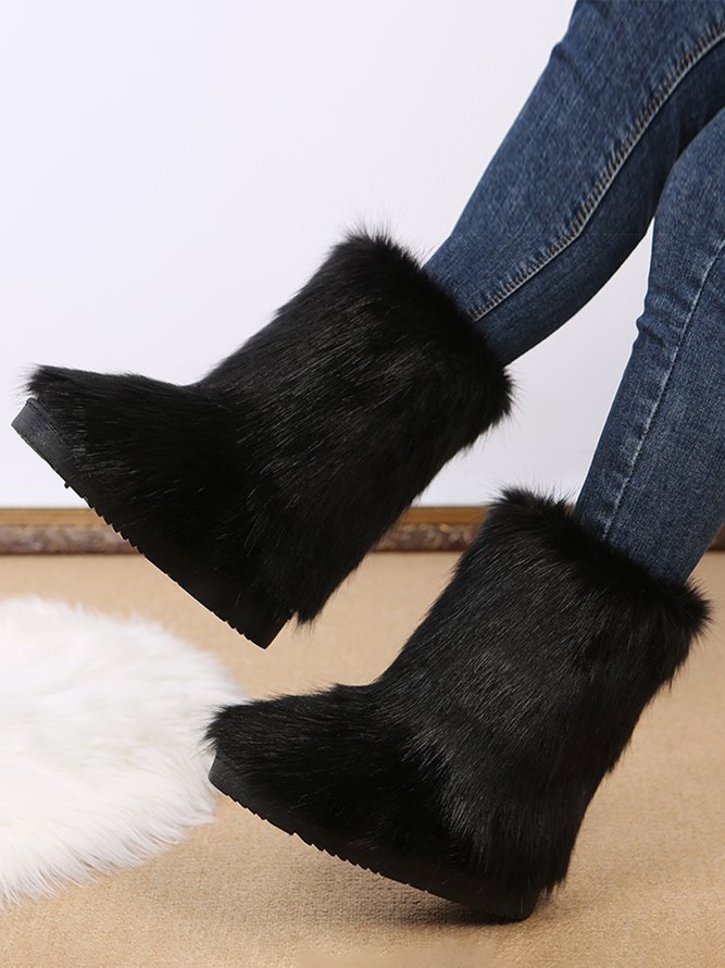 Casual Simple Fur Snow Boots