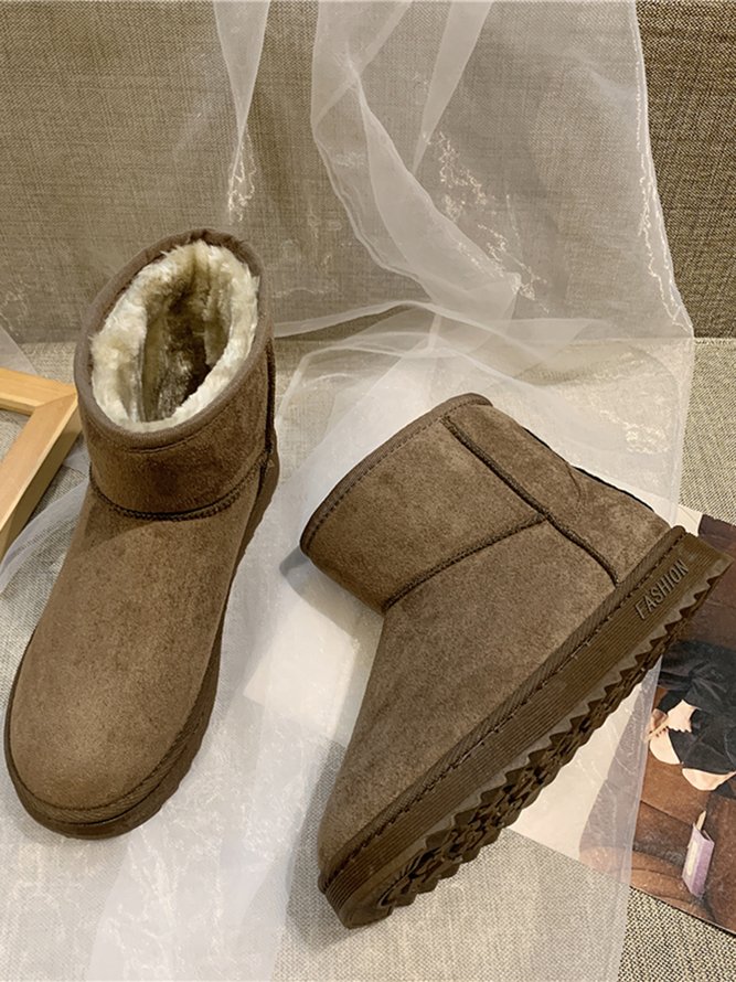 Simple Bear Plus Velvet Snow Snow Boots