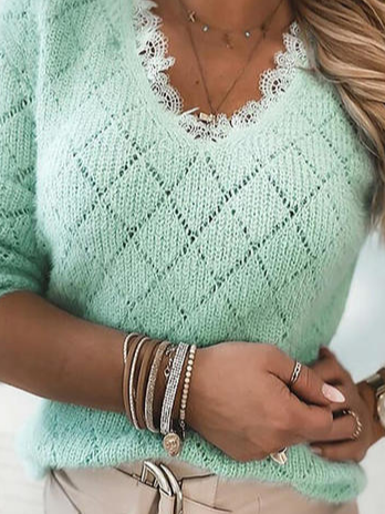 Regular Fit Lace Sweater