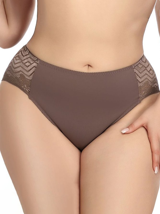 Lace Seamless Mid-waist Plus Size Panties