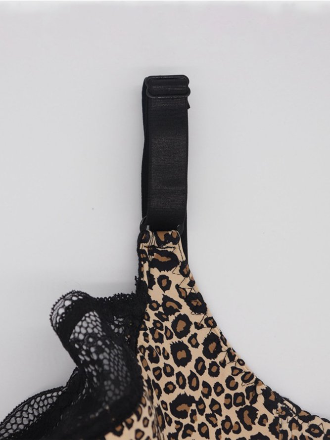 Sexy Lace Leopard Print Plus Size Underwear Set