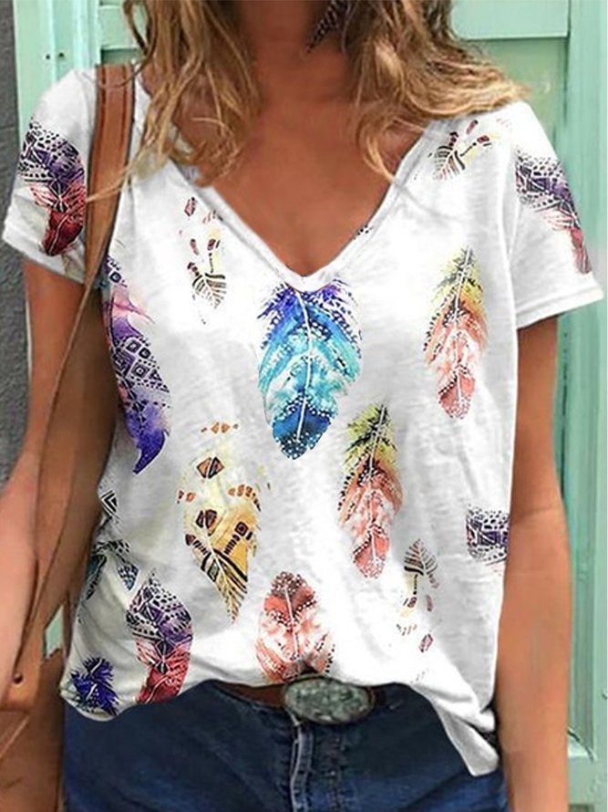 Botanical floral print characteristic comfortable spring casual top