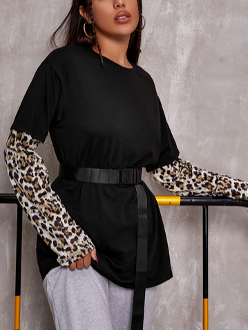 Loose Leopard Casual Long sleeve Top