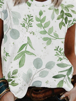Leaves Vacation Cotton Blends Shirts & Tops