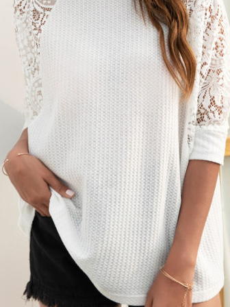 Casual Plain Cotton Blends Shirt & Top