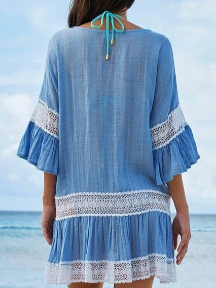 Lace Solid Vacation Dresses