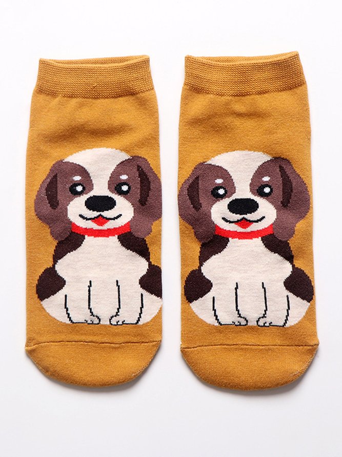 Cotton Dog Jacquard Socks