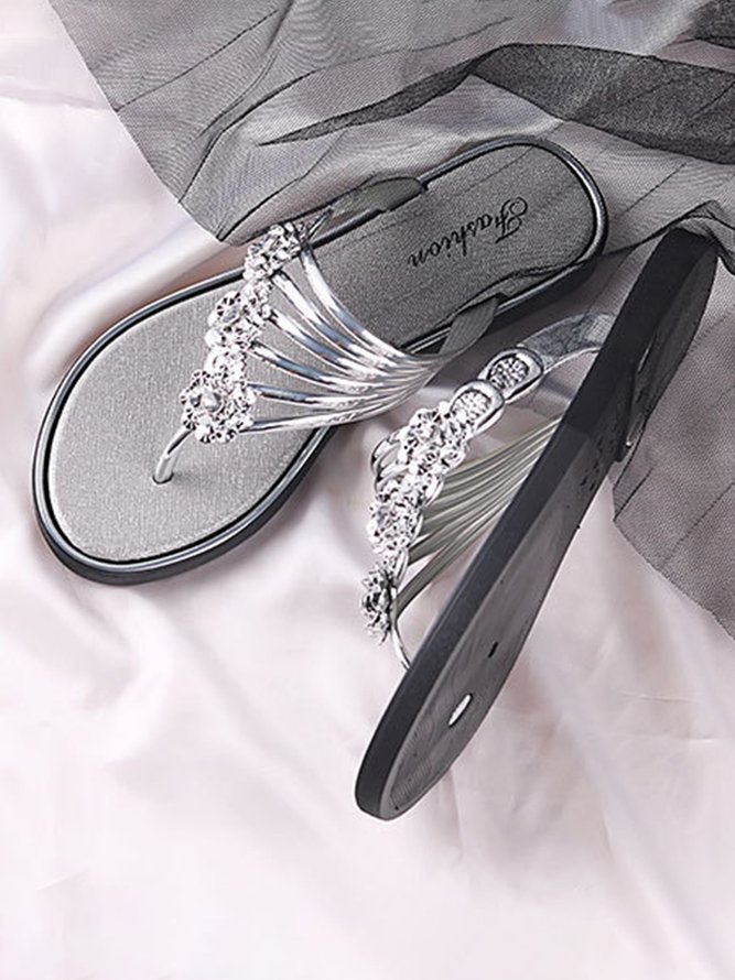 Women's Diamond Flat Thong Sandals