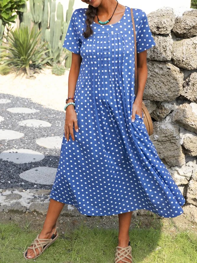 Short Sleeve Printed Casual Dress