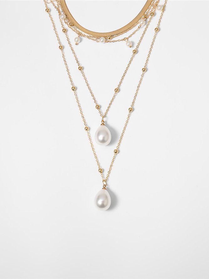 Resort Style Beach Pearl Multilayer Necklace