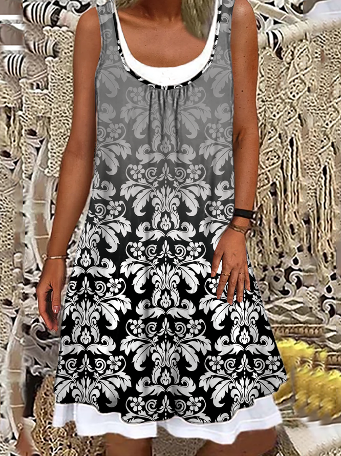 Plus Size Vintage Boho Holiday Short Sleeve Casual Knitting Dress