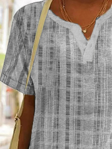 V Neck Loose Casual Short Sleeve Top