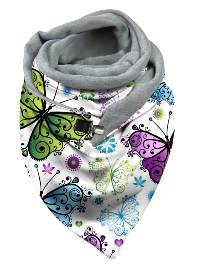 Women Casual Spring Butterfly Printing Commuting Best Sell Polyester Cotton Scarf Regular Scarf
