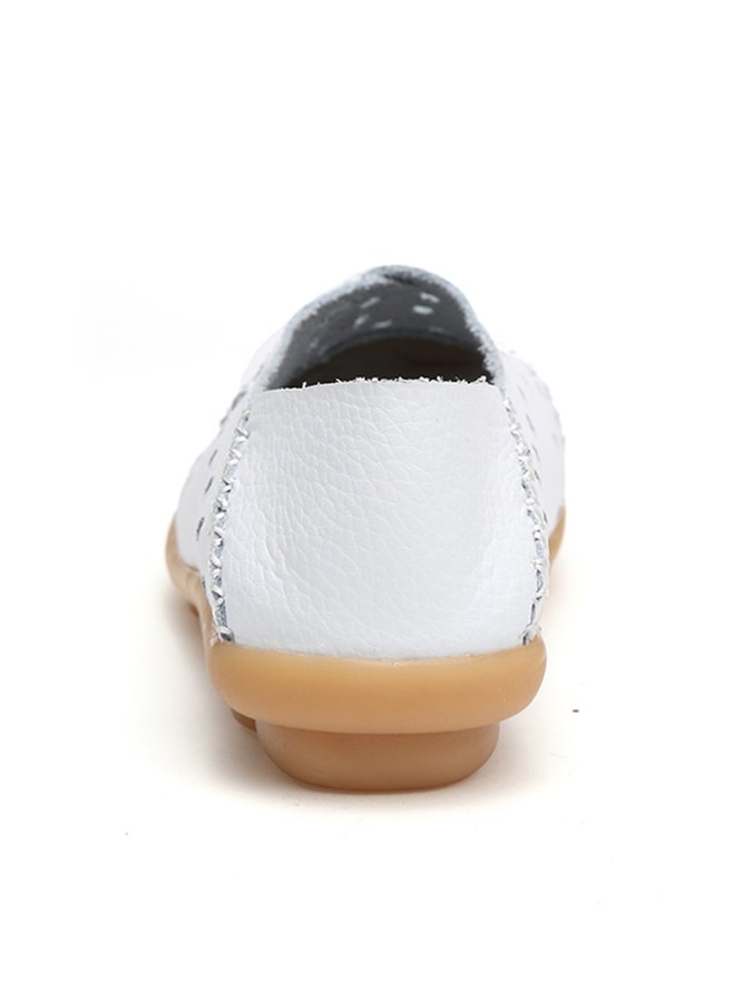 Women's Hollow Breathable Cowhide Soft Shoe