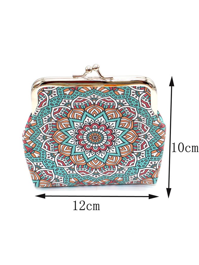 Ethnic Pattern Kiss Buckle Coin Purse Storage Bag