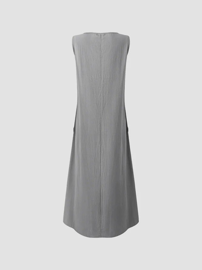 Summer Maxi Pockets Plus Size Sleeveless Dress