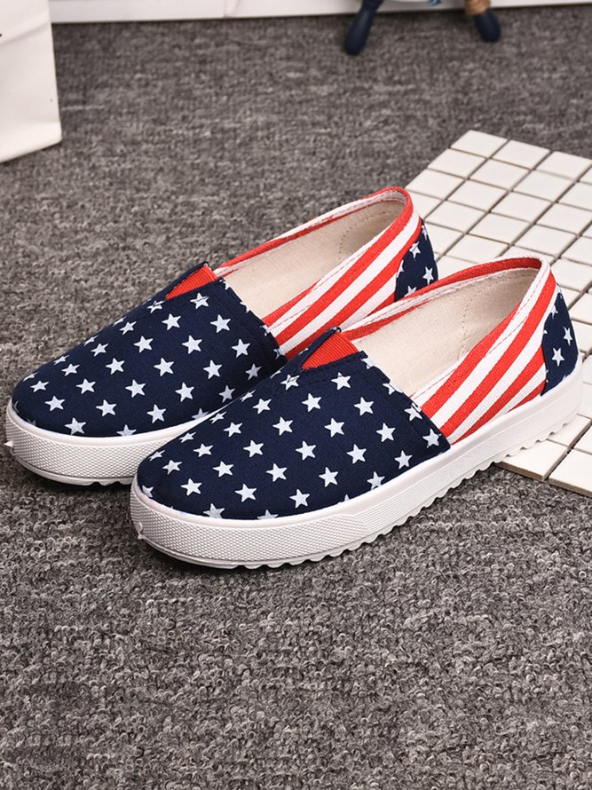 Lightweight Breathable American Flag Deep Mouth Shoes