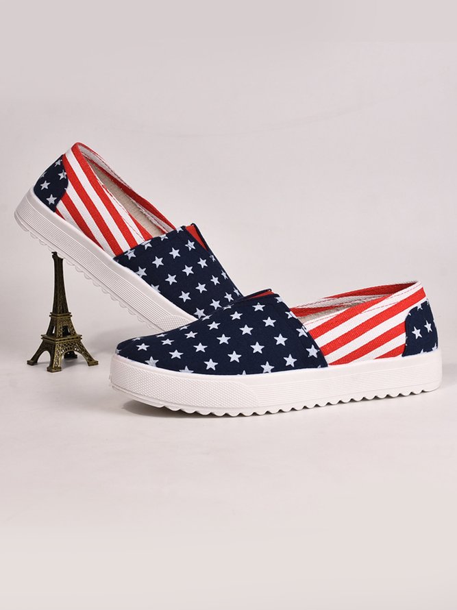 Lightweight Breathable American Flag Deep Mouth Shoes