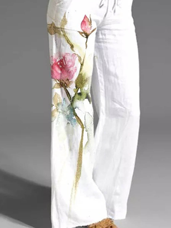 Floral Loose Casual Long Pants