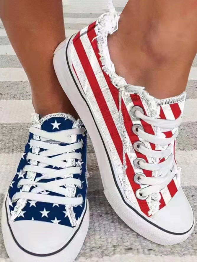 American Independence Day Flag Commemorative Canvas Shoes