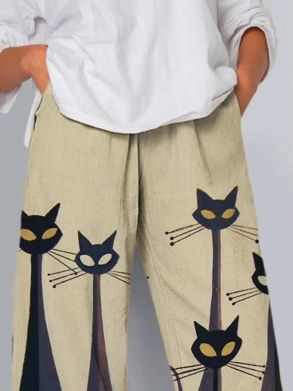 Loose Cat Casual Pants