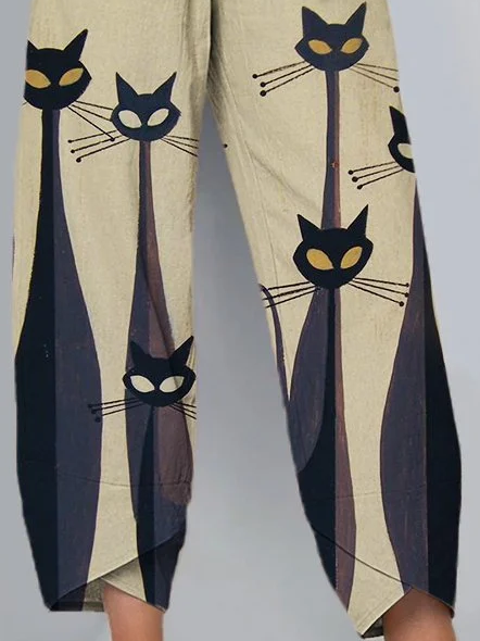 Loose Cat Casual Pants