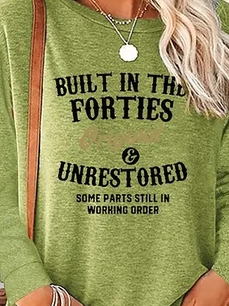 Crew Neck Text Letter Loose T-Shirt