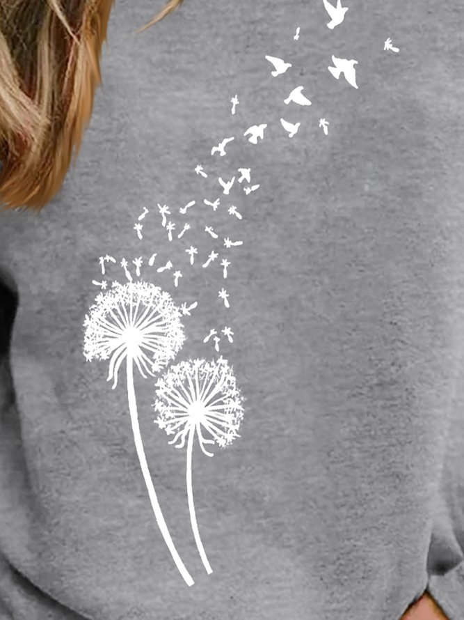 Holiday dandelion bird flower Top Sweater