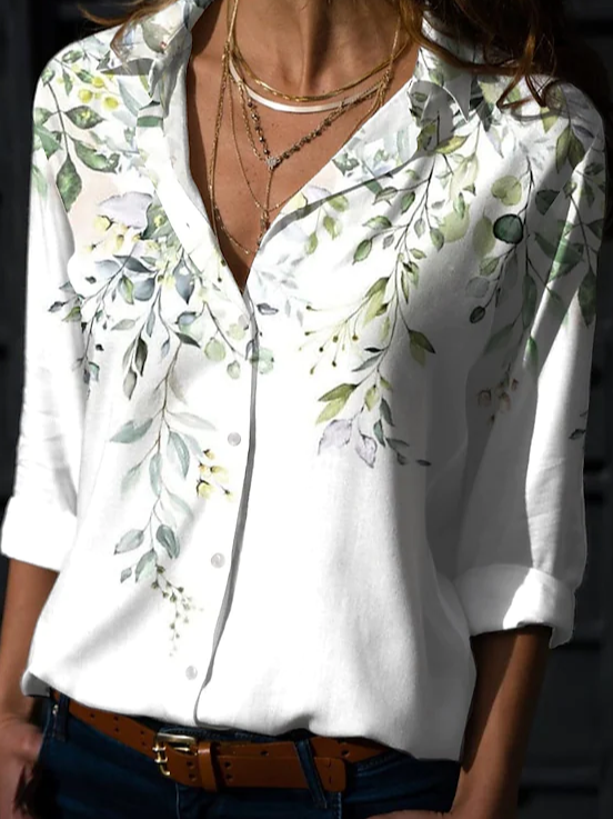 Women's Daily Weekend Floral Blouse Shirt Floral Long Sleeve Button Print Shirt Collar Casual Streetwear Tops
