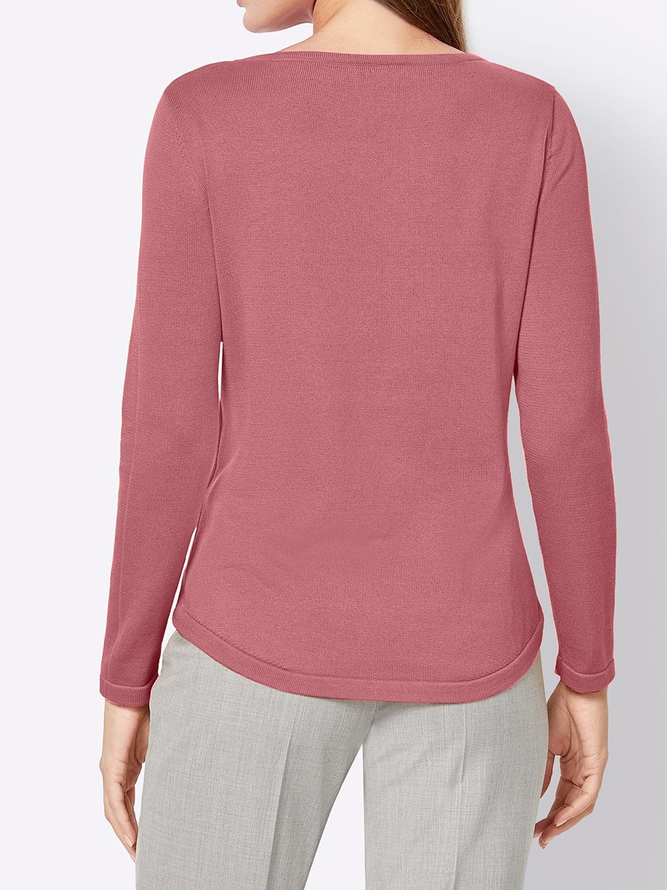 Plain Crew Neck Casual Regular Fit Sweater