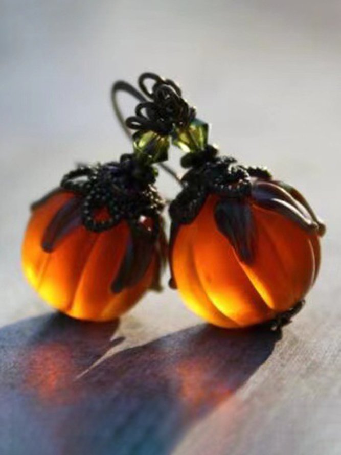 Women Street All Season Halloween Metal Holiday Resin Resin Standard Dangle Earrings