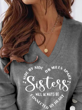 Women Casual Text Letter Autumn Spandex Buttoned Regular T-Line Medium Elasticity Regular Size Sweatshirt