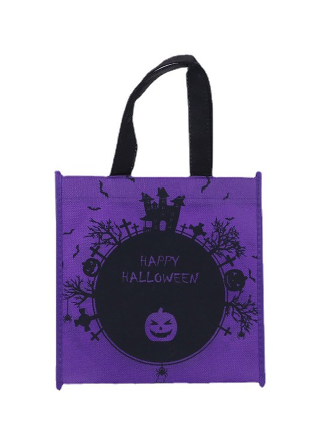 Halloween Pumpkin Spider Letter Non Woven Tote Bag Shopping Bag Tote Bag