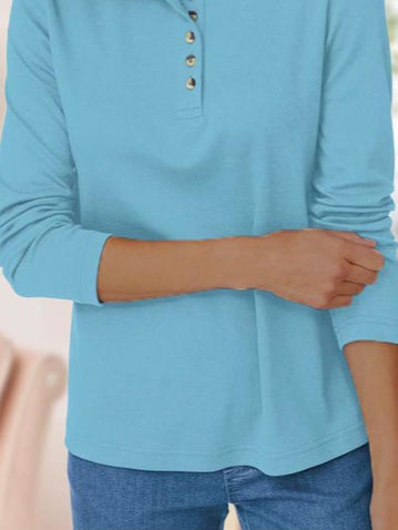 Women Casual Plain Autumn Micro-Elasticity Daily Regular Fit Long sleeve Cotton-Blend Regular Sweatshirt