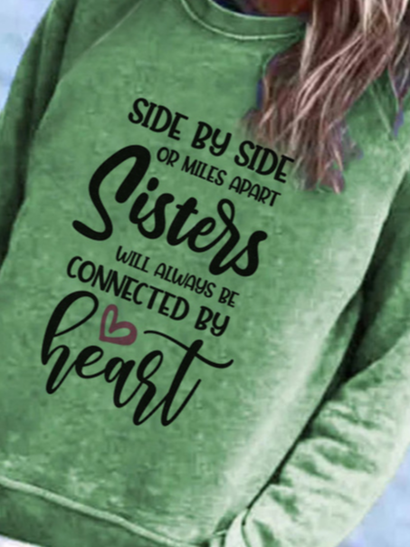 Sister Raglan Sleeve Casual Loose Sweatshirt