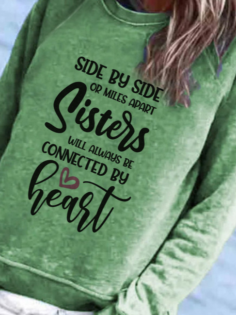 Sister Raglan Sleeve Casual Loose Sweatshirt