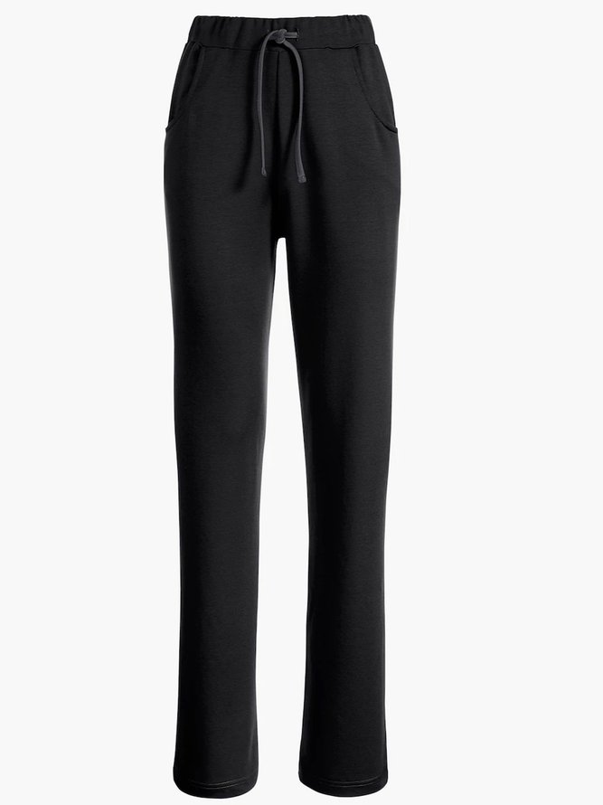 Casual Plain Autumn Loose Drawstring Long H-Line Regular Medium Elasticity Casual Pants for Women