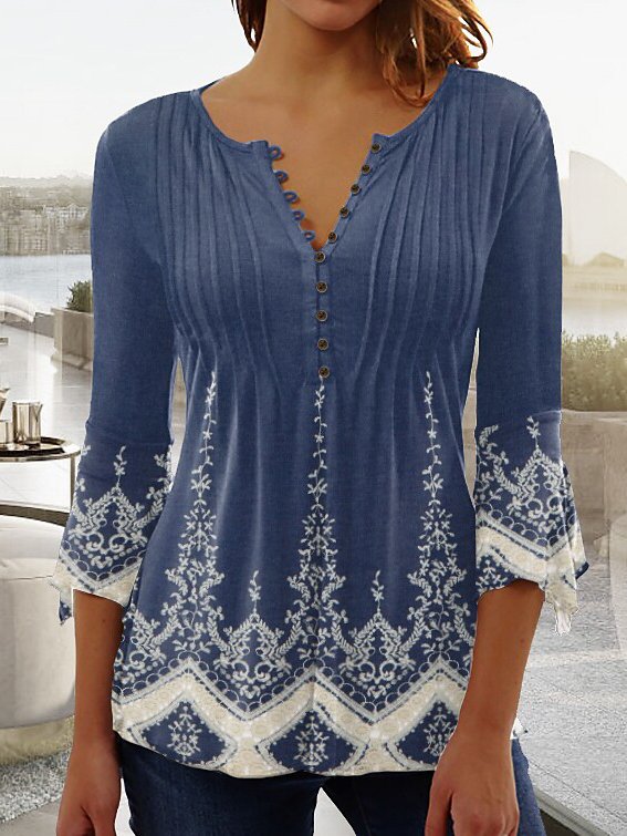 V Neck Ribbed Casual Top